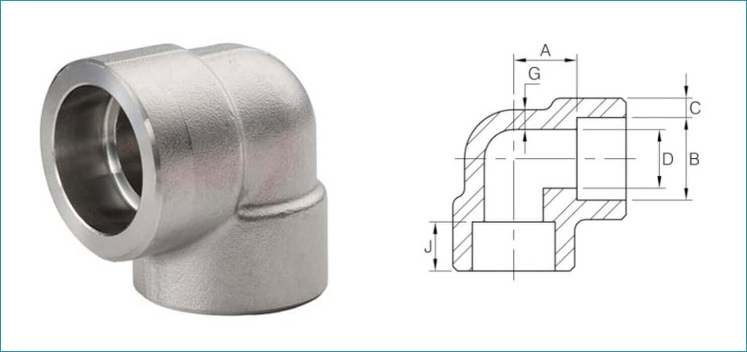 ASME B16.11 Socket Weld 90 Deg Elbow